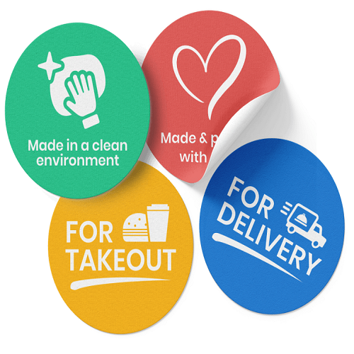 Food & Delivery Decals Removable Adhesive Vinyl