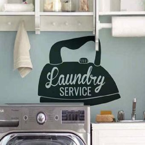 Laundry Room Service Wall Decal - Steam Iron