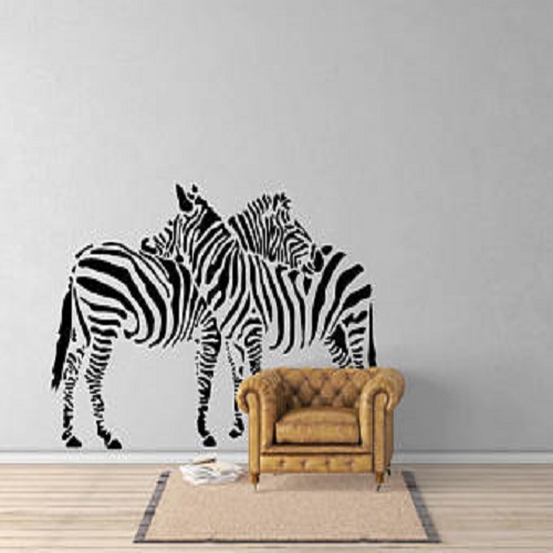 Two Zebras Silhouettes - African Animals Wall Decals